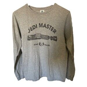 Star Wars Jedi Master Men's Small Gray Long Sleeve Tee Shirt
